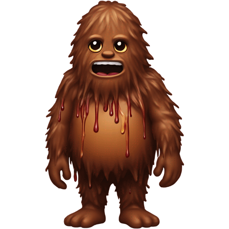 Mini Sasquatch dripping with sauce  emoji