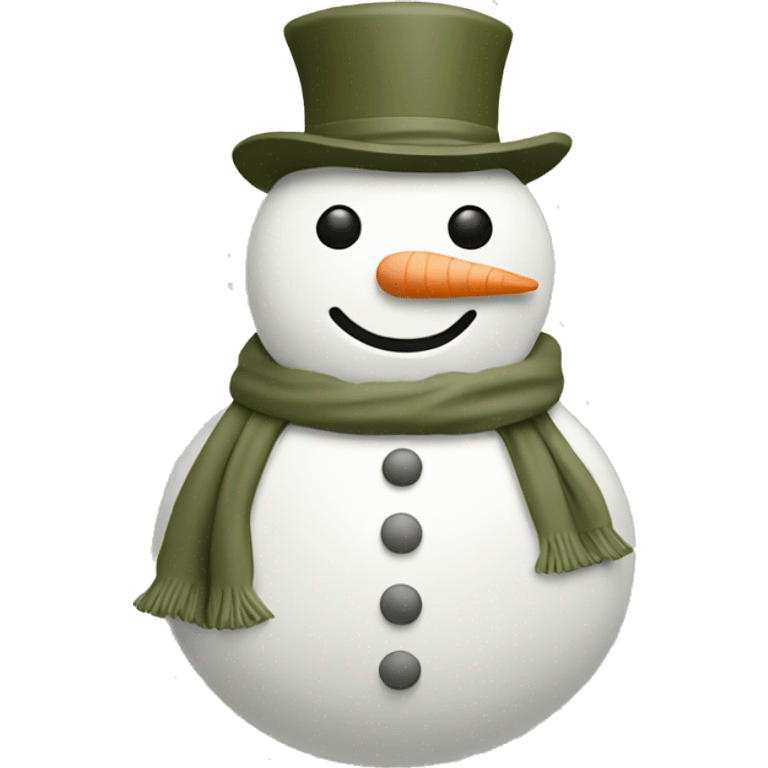 Khaki green and white asthetic snowman emoji