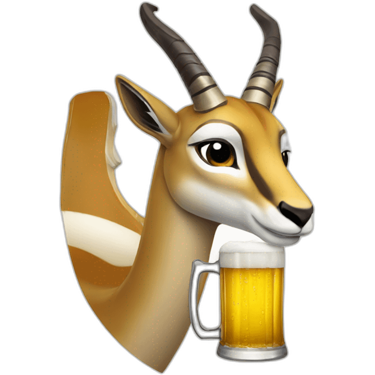 springbok drinking beer emoji