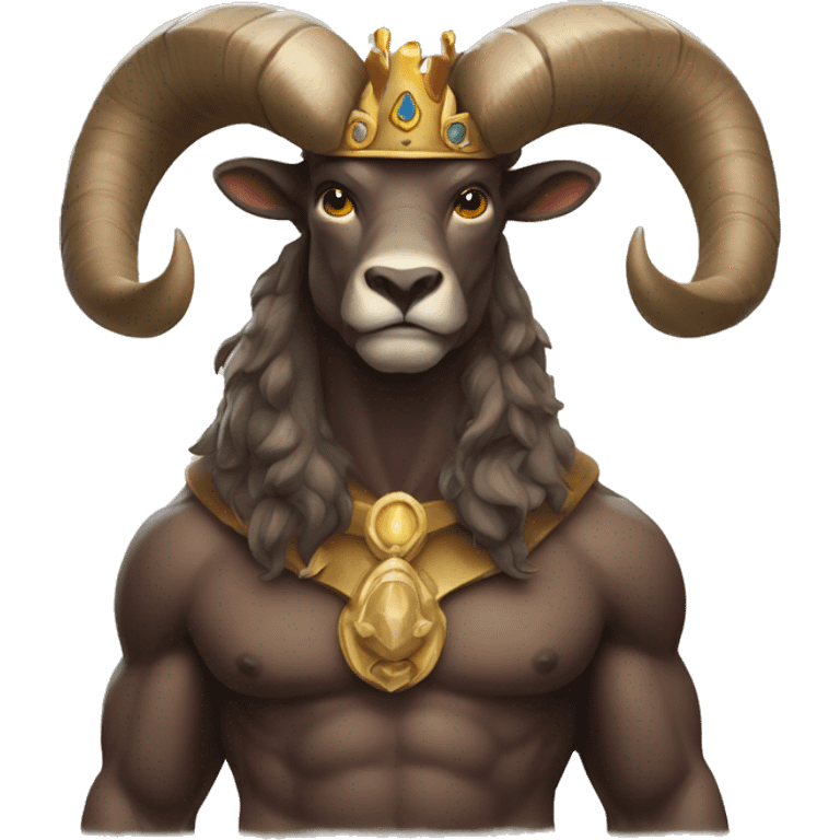 big horn minotaur wearing crown emoji