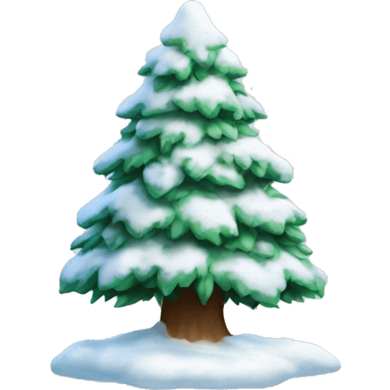 Snow covered christmas tree emoji