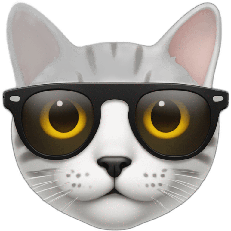 Cat face with black sun glasses emoji