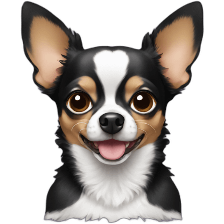 Black curly ear chihuahua emoji