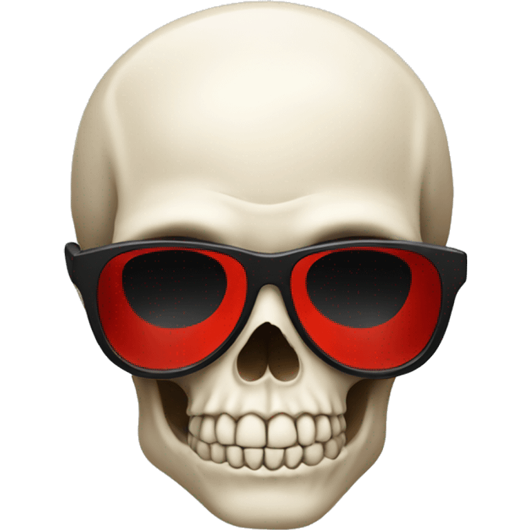 Skull colored in red with a black sunglasses  emoji