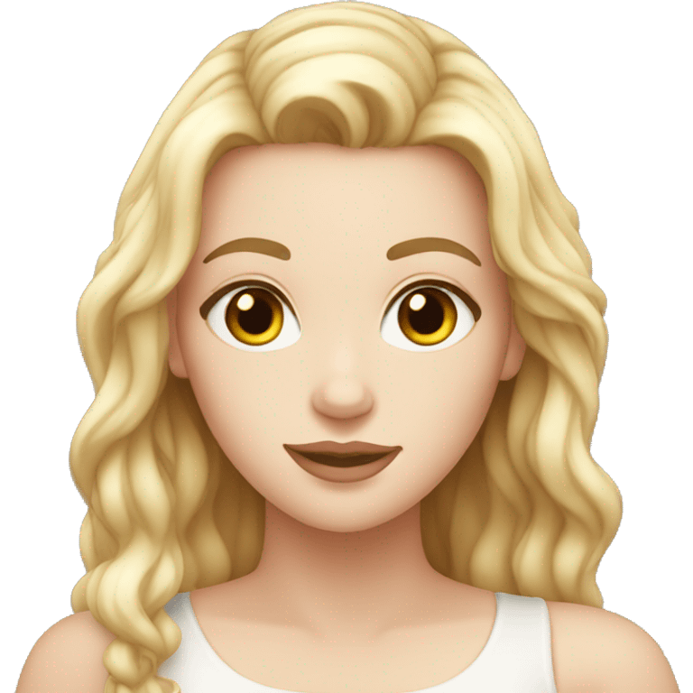 white girl with glowing skin emoji