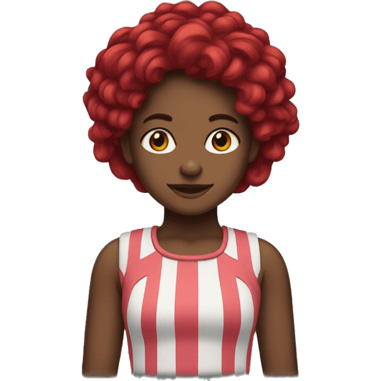 menina de cabelo vermelho escuro  emoji