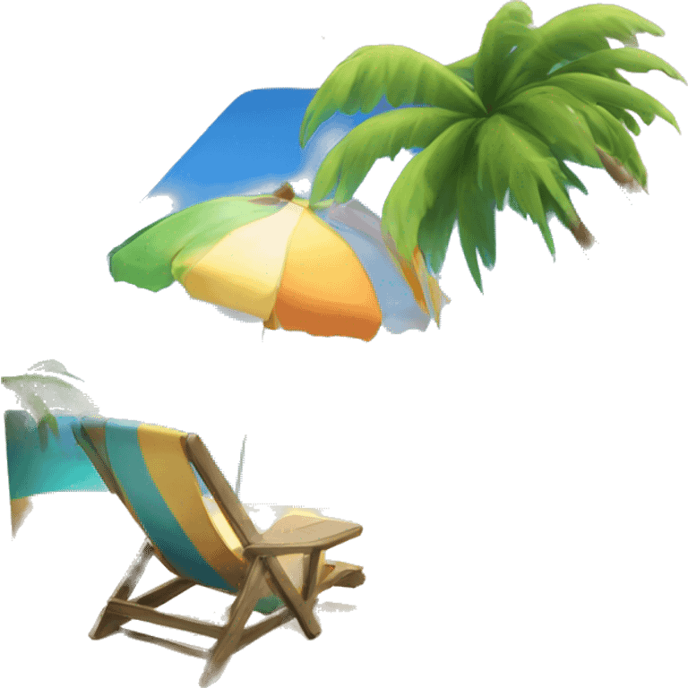 Email message with picture with beach and palm  emoji