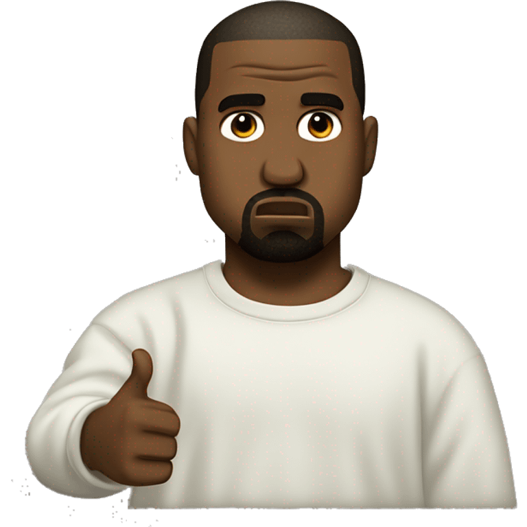 Kanye west frowning while thumb down  emoji