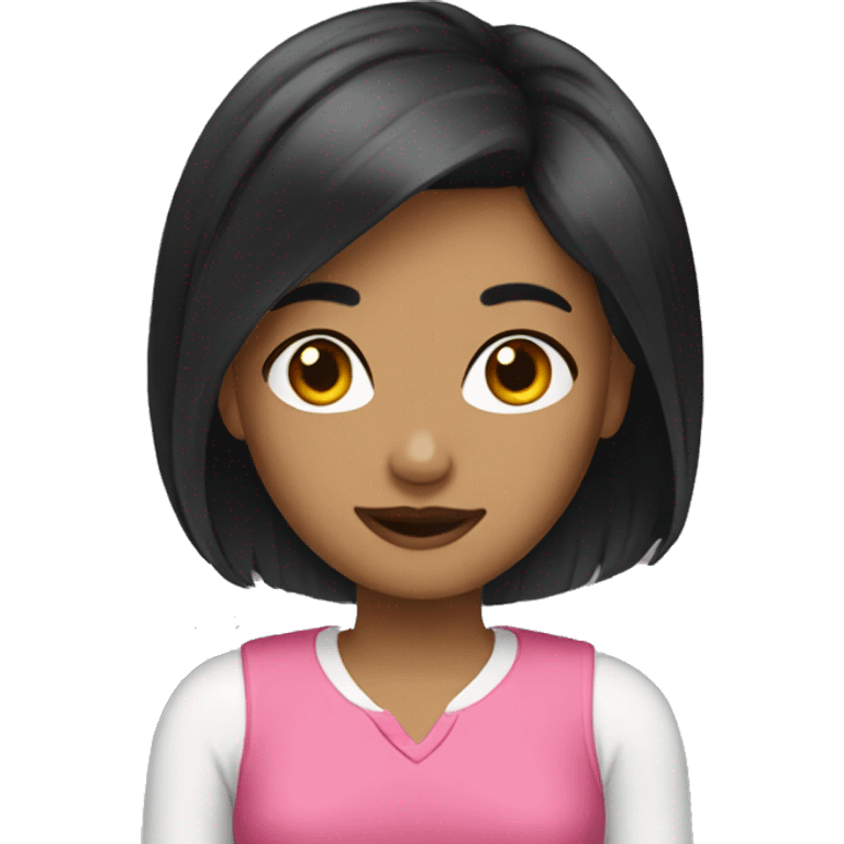 Create a girl with short black hair emojis  emoji