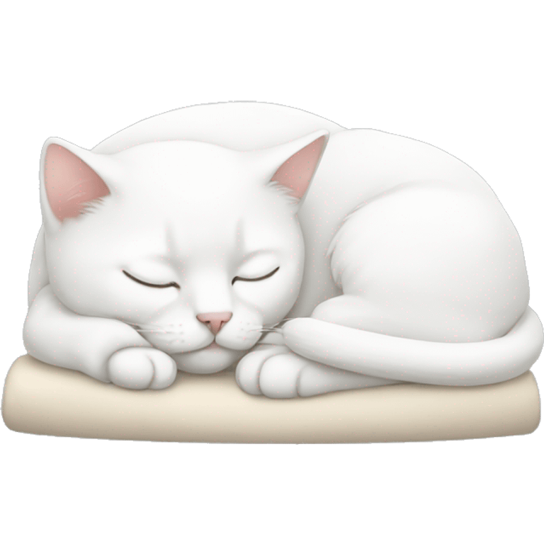 sleeping white cat emoji