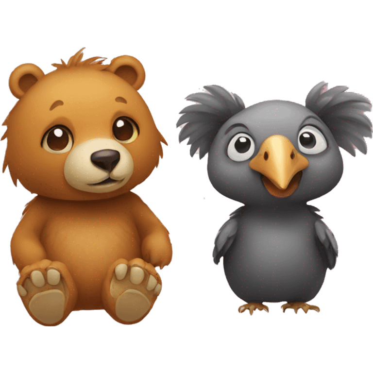 A bear and a dodo together emoji