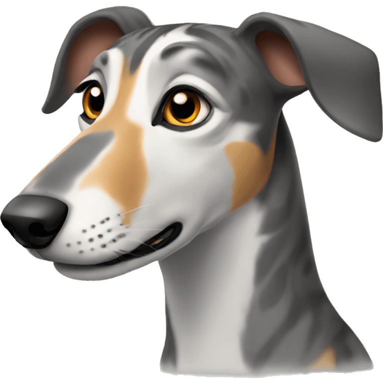  tiger greyhound with grey nose emoji