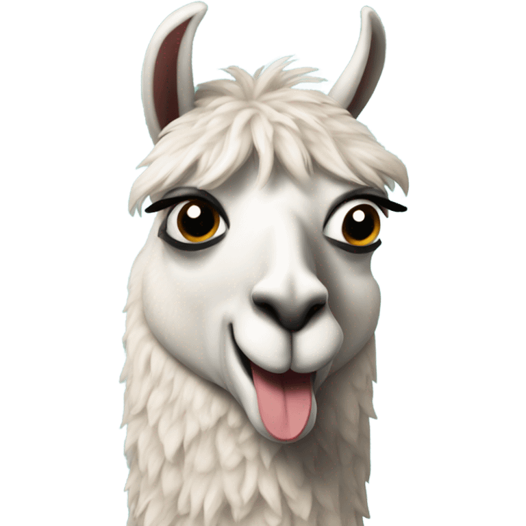 A lama cringing at something  emoji