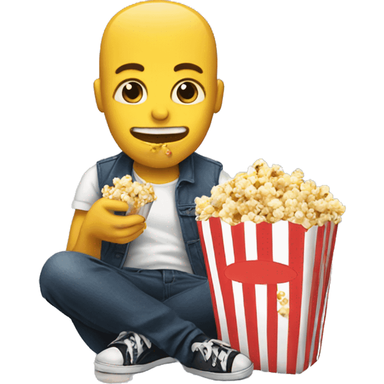 Emoji eating popcorn  emoji