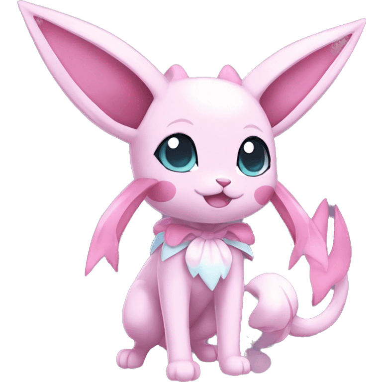 Kawaii Sylveon-Espeon-Pokémon full body emoji