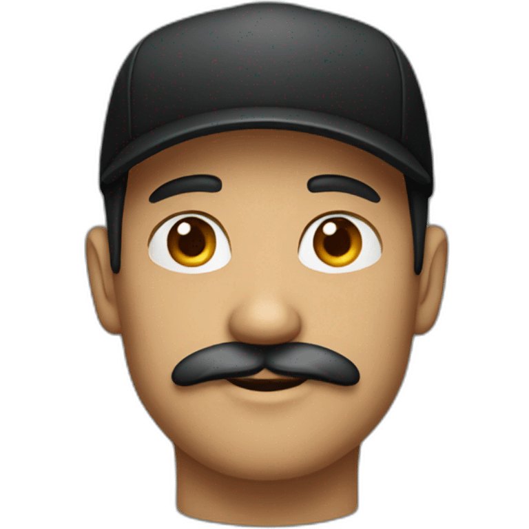 man with a black cap and a mustache emoji