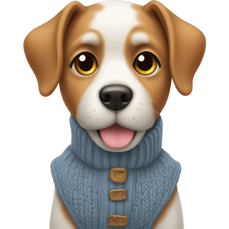 Dog wearing a knit vest emoji