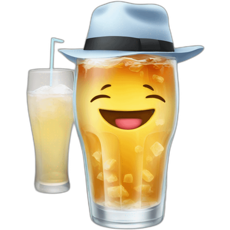 glass of soda with hat emoji