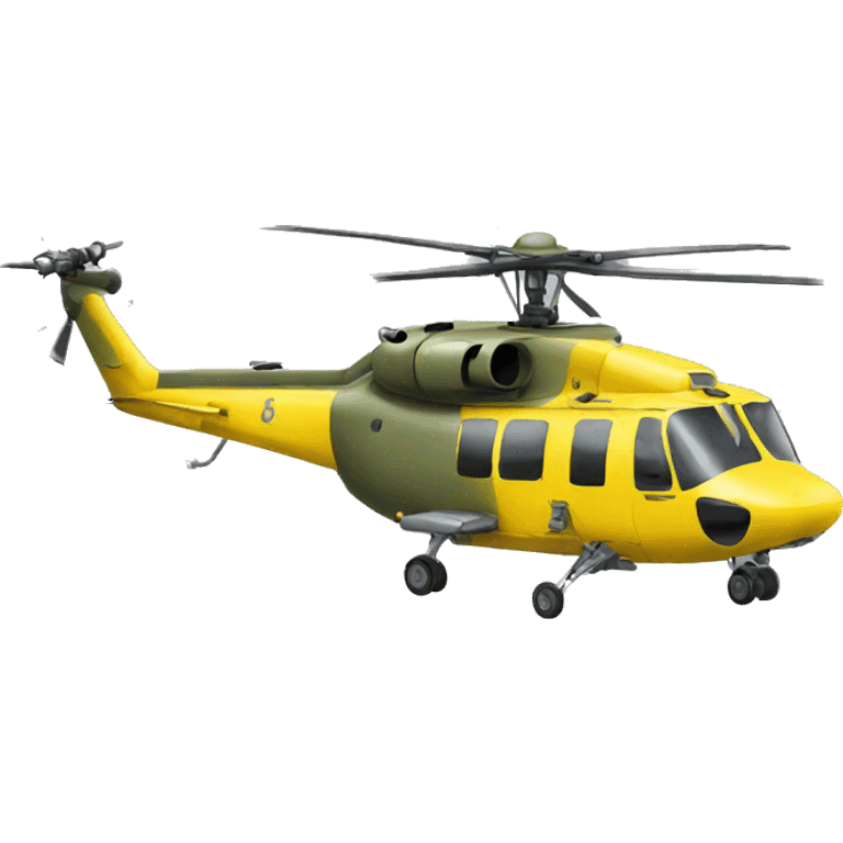 Military helicopter yellow emoji