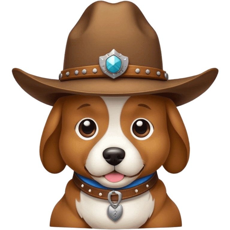 Dog wearing a cowboy hat emoji