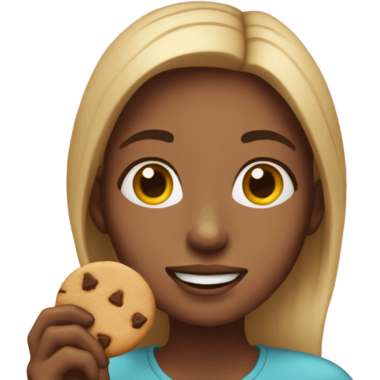 Girl eating cookie  emoji