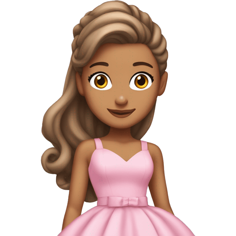 Ariana Grande in pink dress emoji