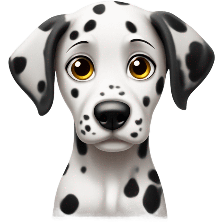 Dalmatian puppy with big sad eyes emoji