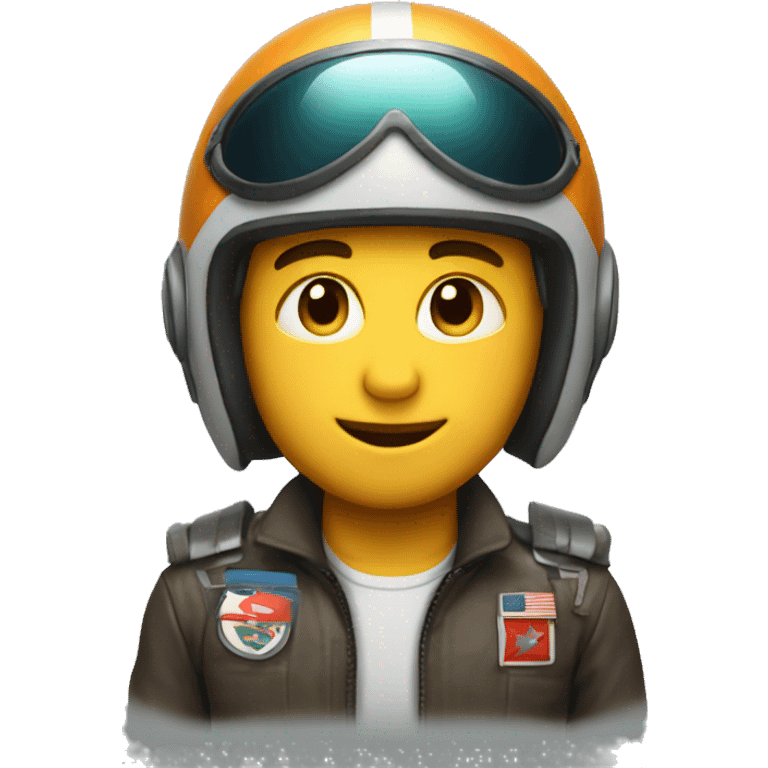 Boy with pilot helmet emoji