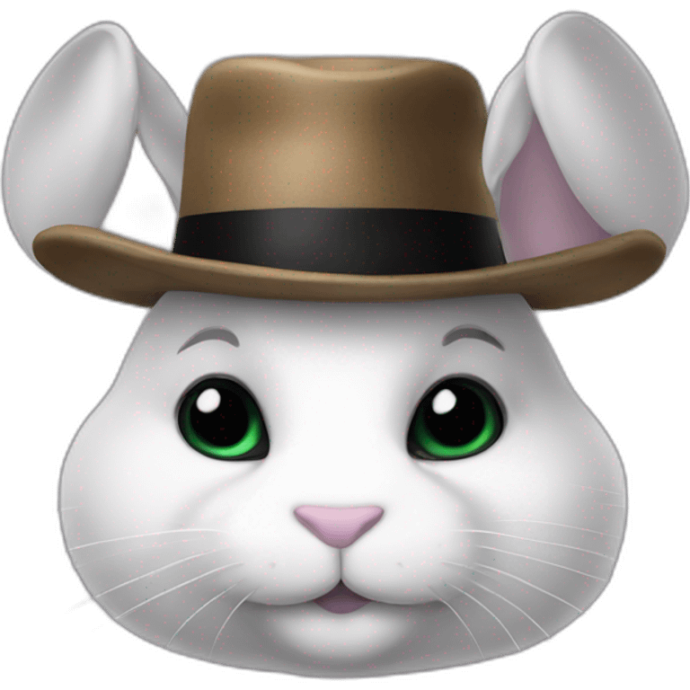 lapin avec un chapeau noir emoji