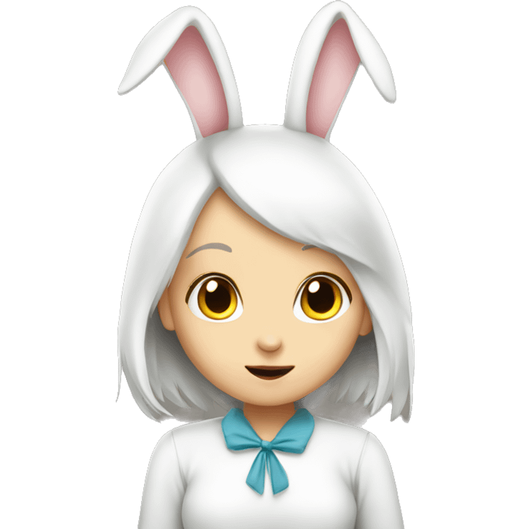 White bunny girl curious  emoji