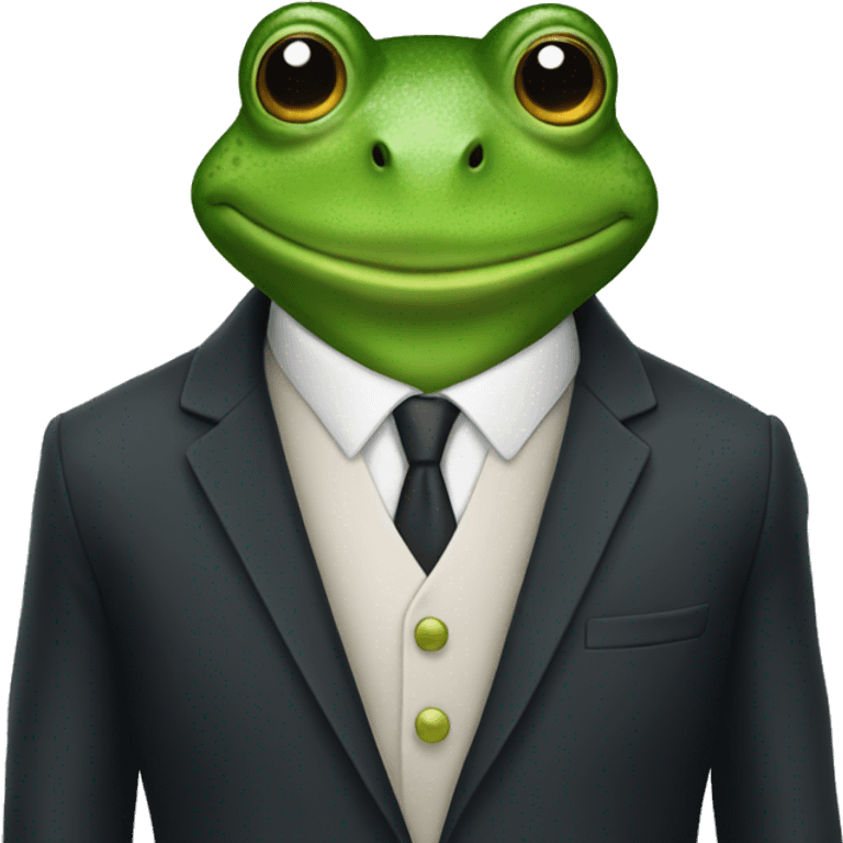 a frog with a suit emoji