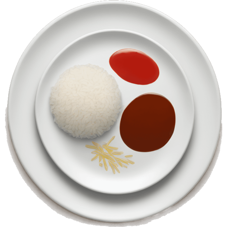 Plate with rice and ketchup  emoji