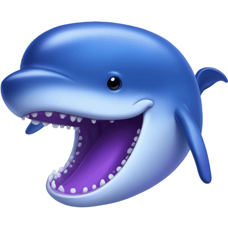 Blue whale purple, open mouth emoji