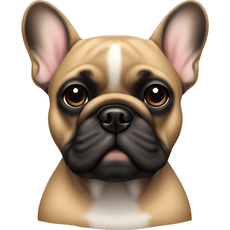 Tan French bulldog with black face emoji