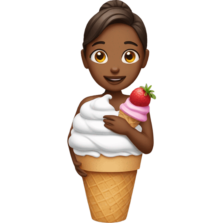 A girl And ice cream  emoji