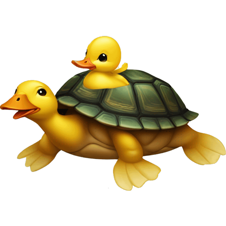 duckling on top of a turtle emoji