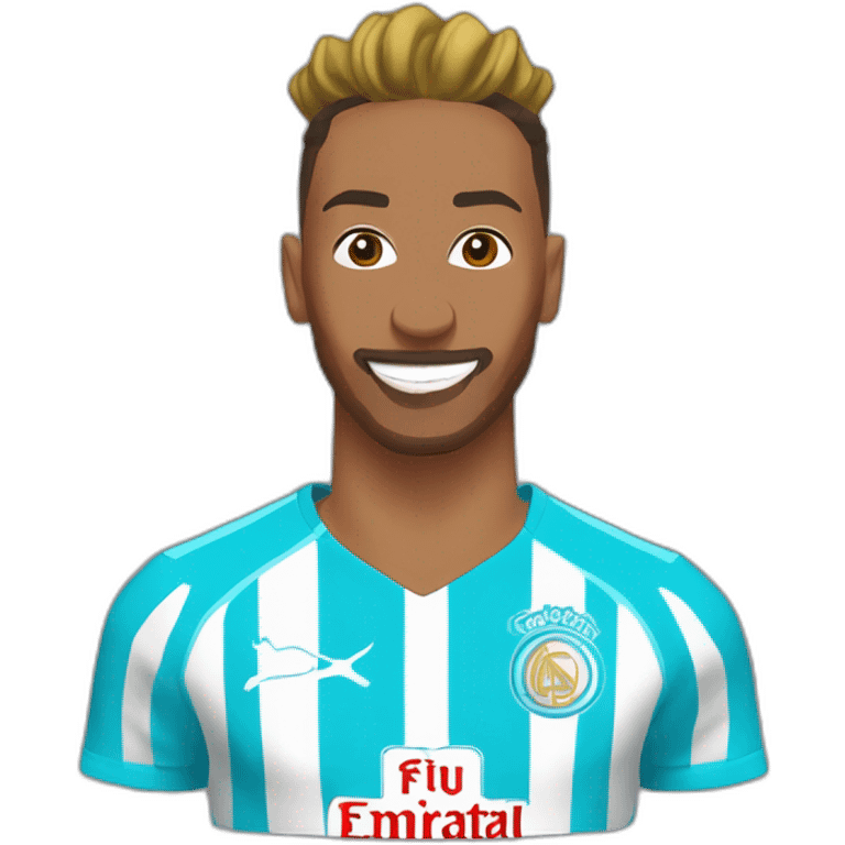 Pierre-Emerick Aubameyang with the Olympique de Marseille football shirt emoji