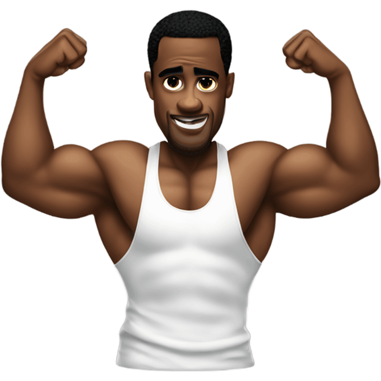 Muscler p diddy showing his muscles emoji