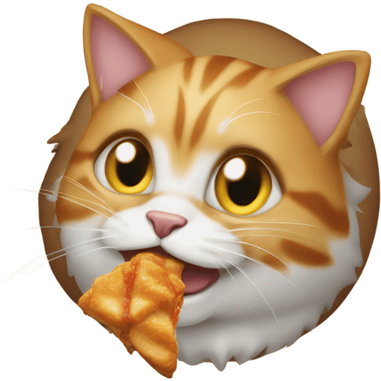 cat eating chicken  emoji