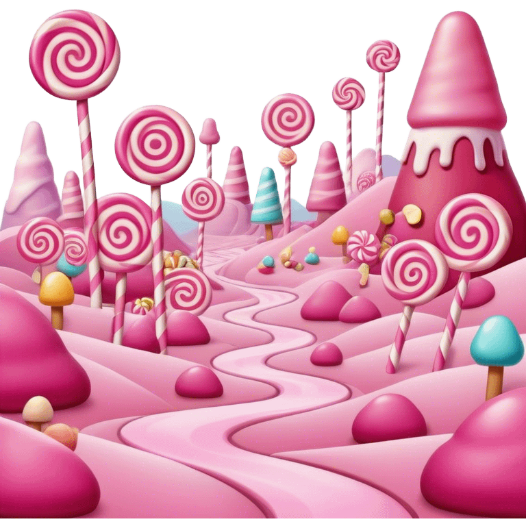 candy land pink surreal landscape emoji