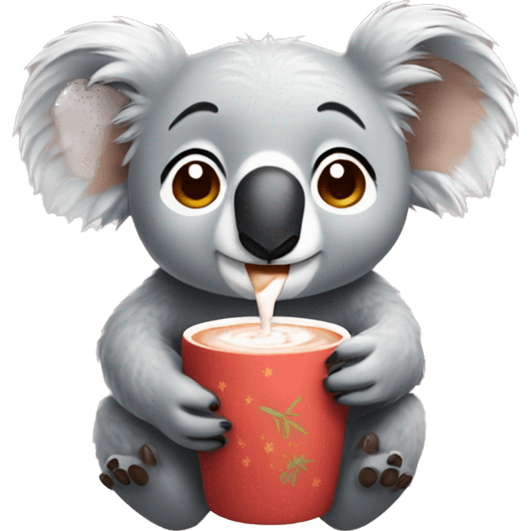 Koala drinking hot cocoa emoji