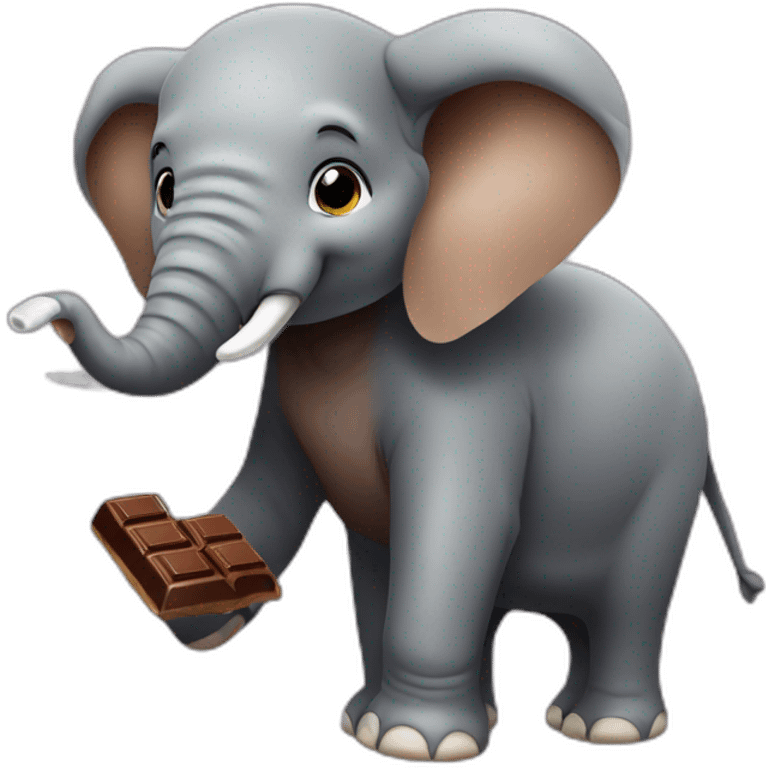 Elephant eating chocolate  emoji