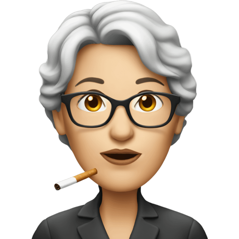 Middle aged woman smoking emoji