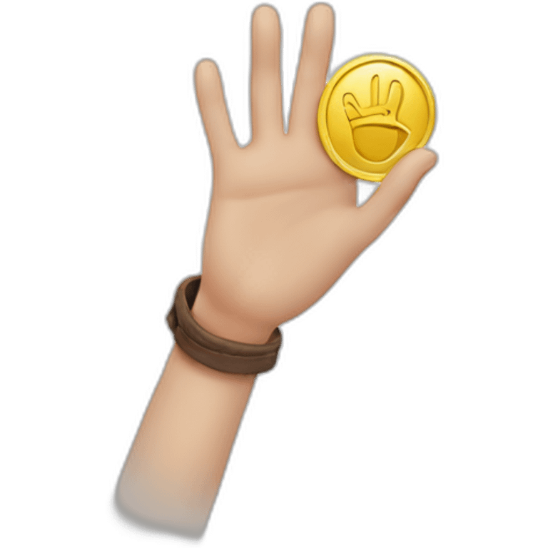 Hand with a token  emoji