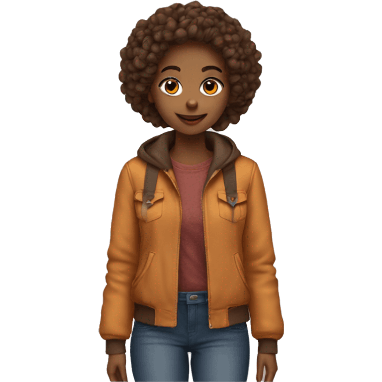 Girl withe autumn cute outfit  emoji