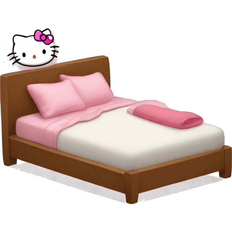 Hello kitty with bed emoji