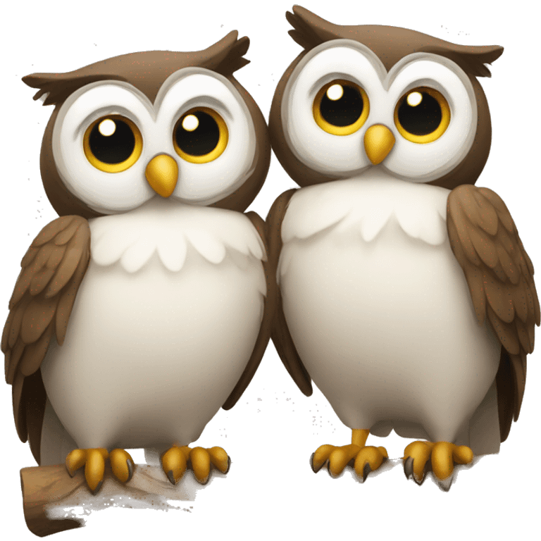 two owls together emoji