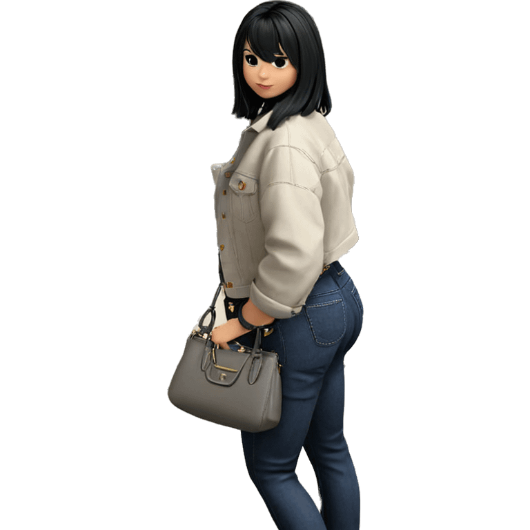 girl with black denim style emoji