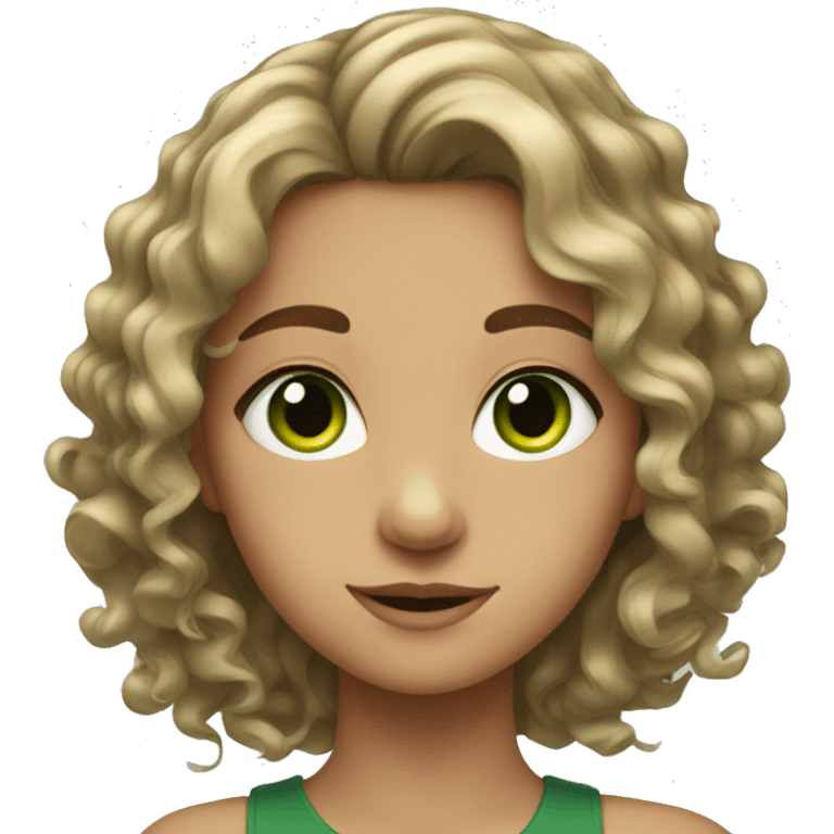 A girl with wavy hair and green eyes emoji