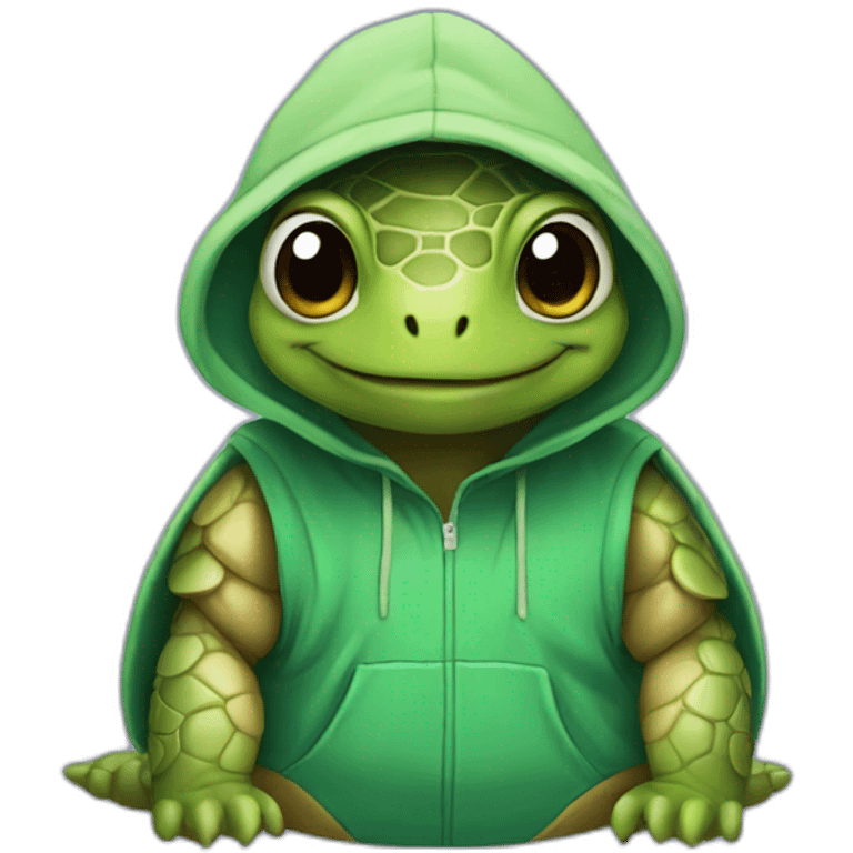 Turtle wearing a hoodie  emoji